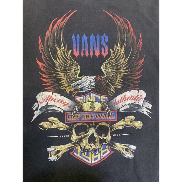 Vtg Vans Off The Wall T Shirt Adult Small Rare Eagle Skull Since 1966 Unisex Top - Picture 5 of 9